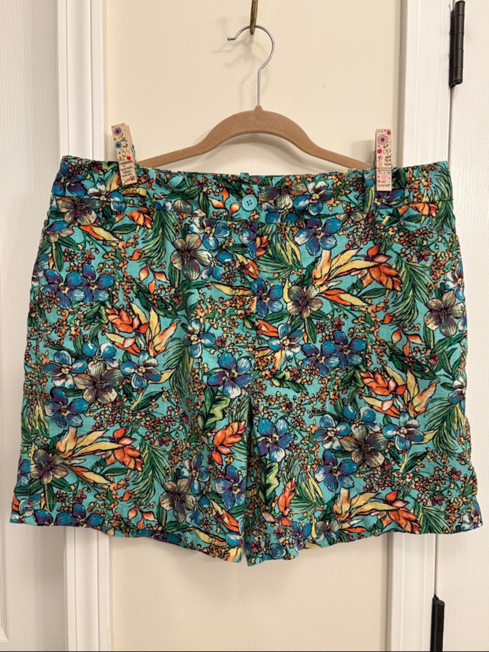Talbots Teal Floral Print Women's Shorts